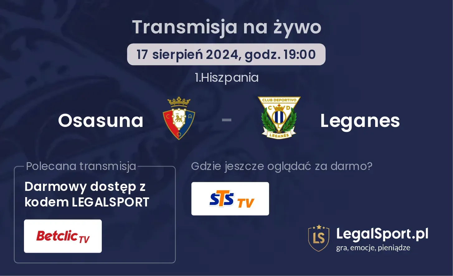 Osasuna - Leganes transmisja na żywo