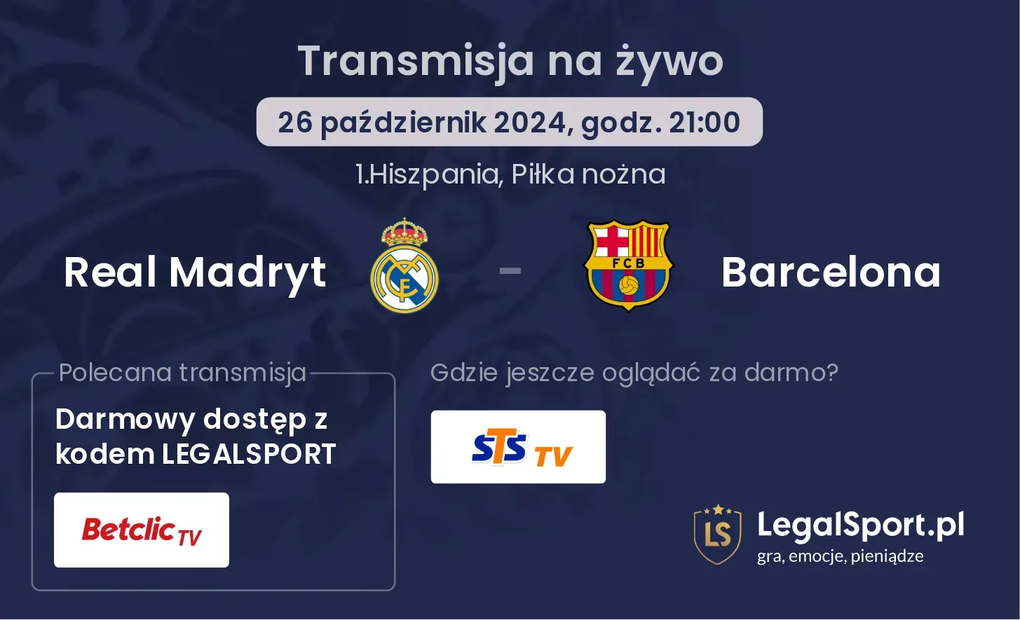 Real Madryt - Barcelona transmisja na żywo