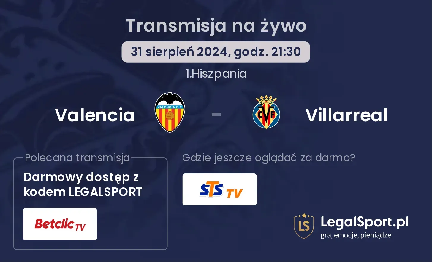 Valencia - Villarreal transmisja na żywo