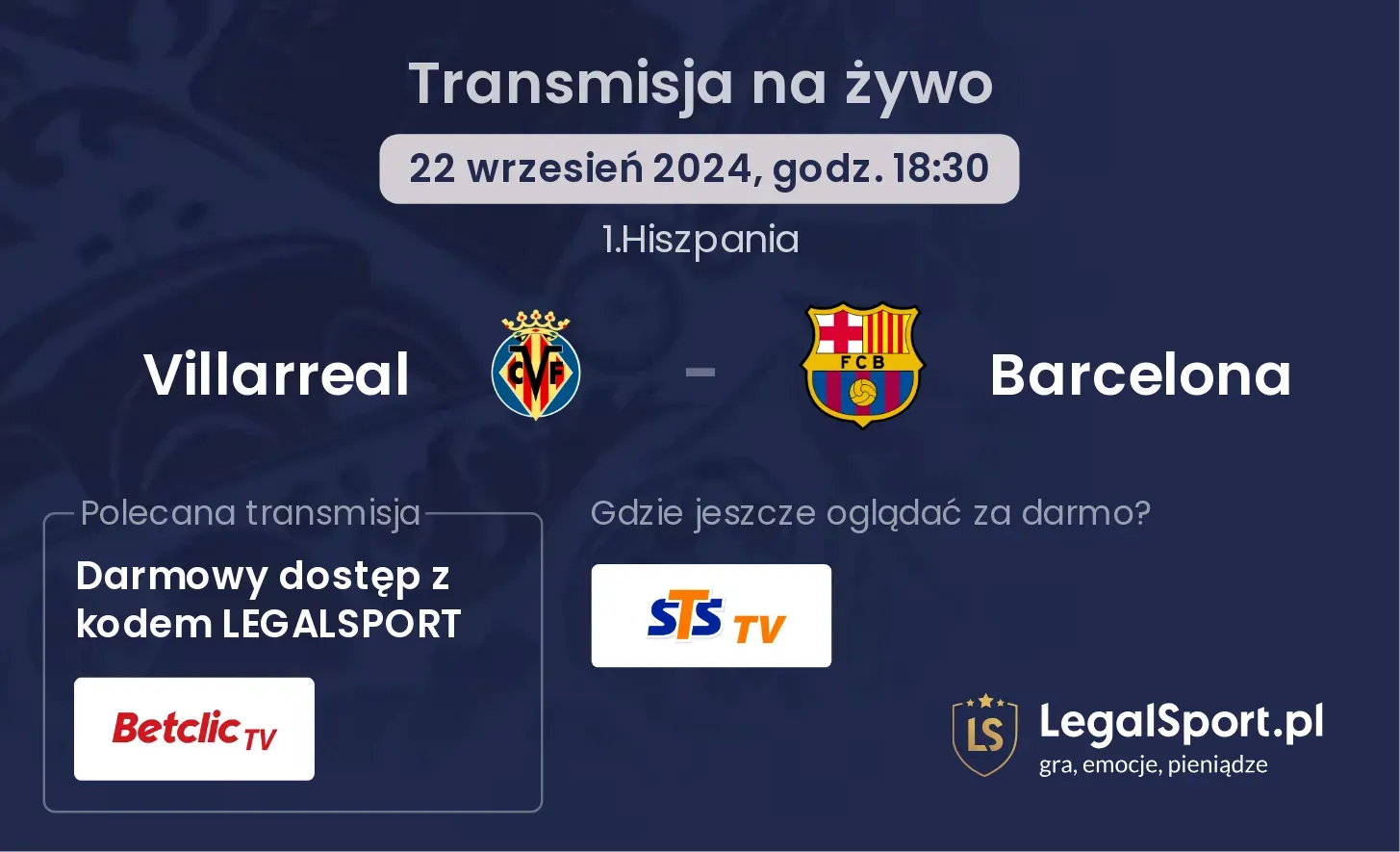 Villarreal - Barcelona transmisja na żywo