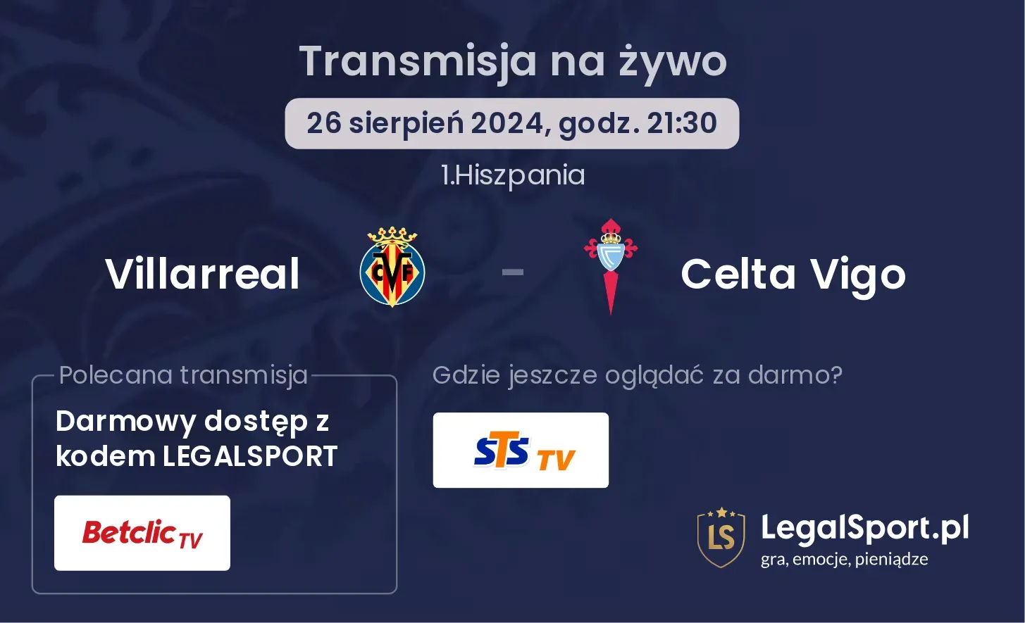 Villarreal - Celta Vigo transmisja na żywo