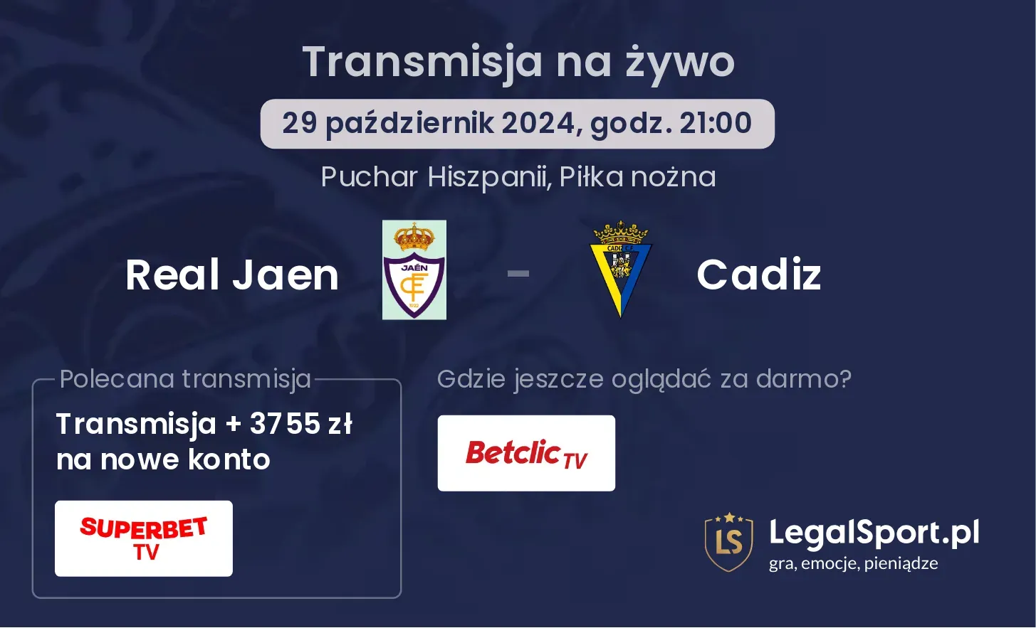 Real Jaen - Cadiz transmisja na żywo