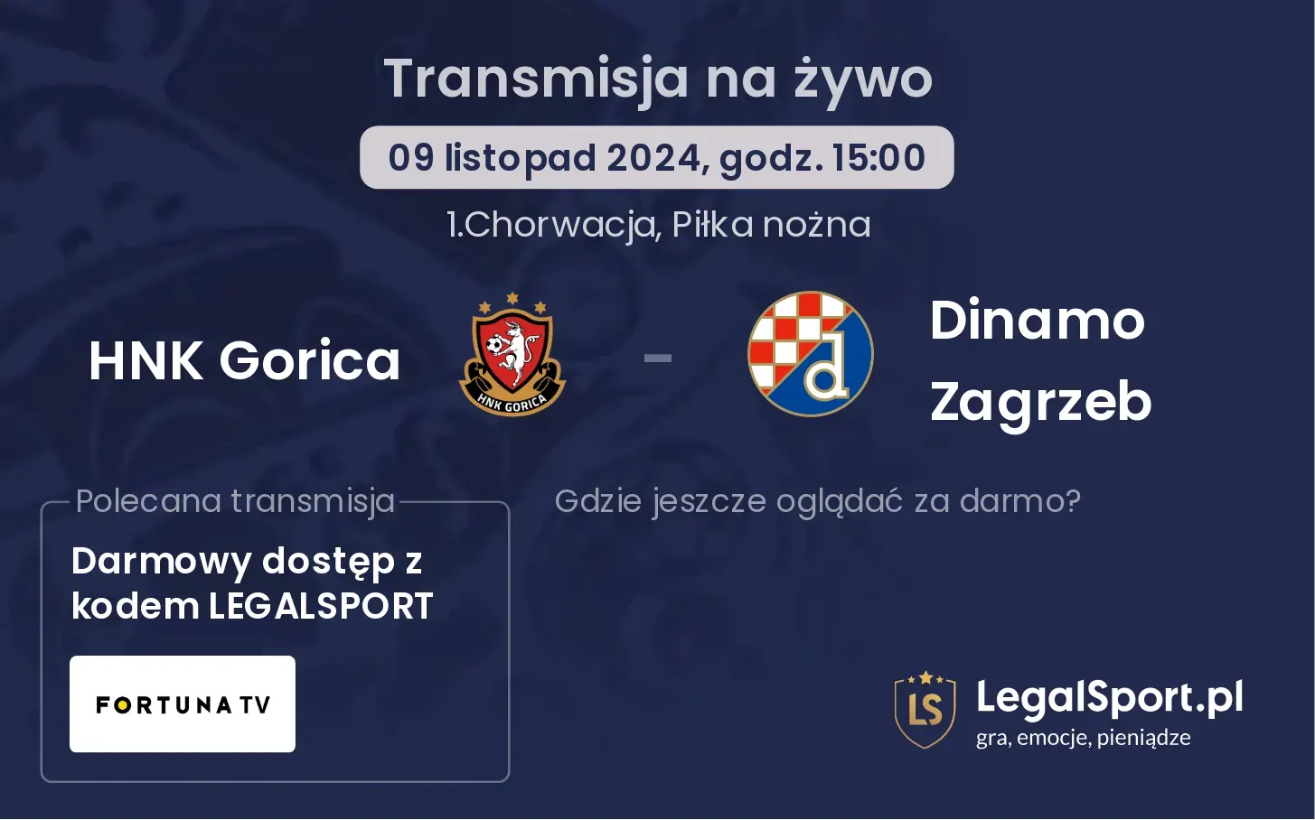 HNK Gorica - Dinamo Zagrzeb transmisja na żywo