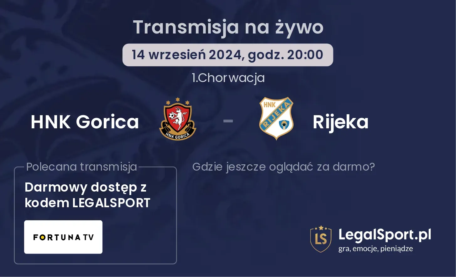 HNK Gorica - Rijeka transmisja na żywo