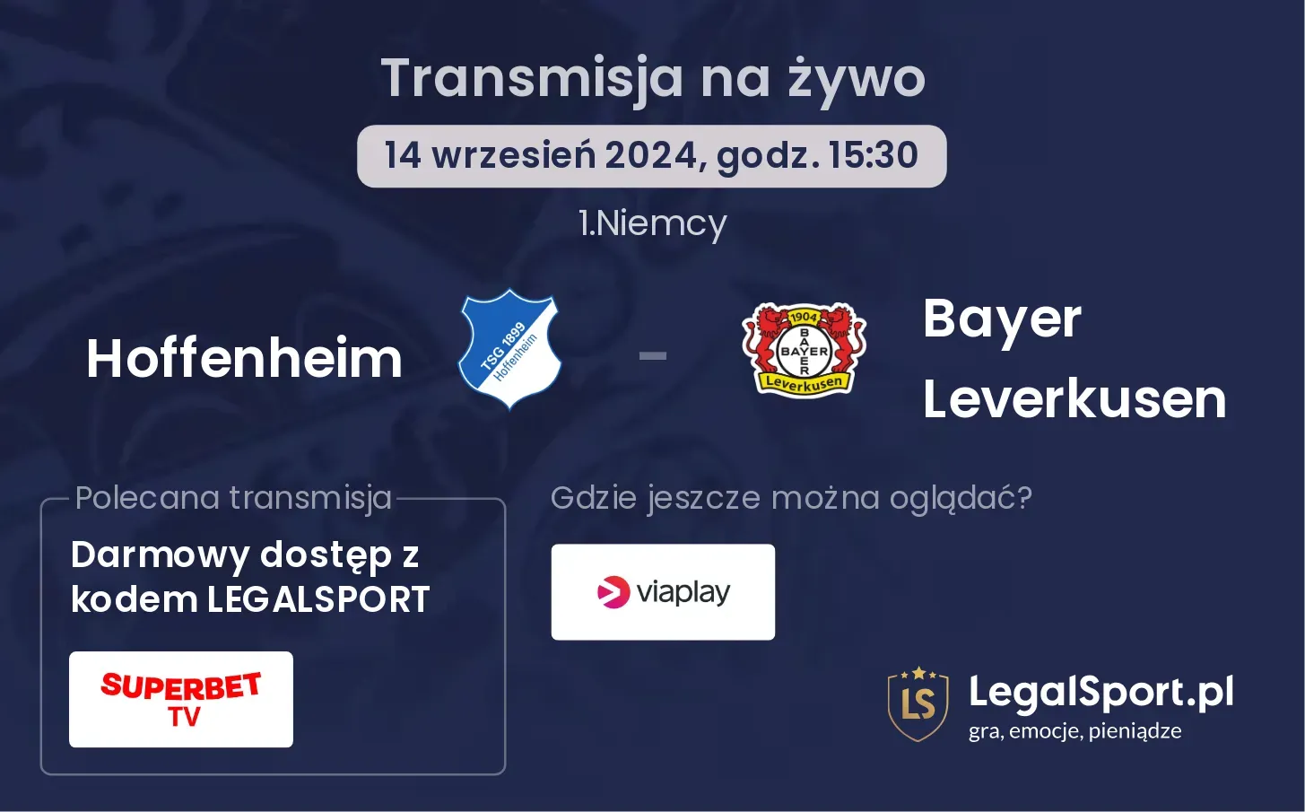 Hoffenheim - Bayer Leverkusen transmisja na żywo