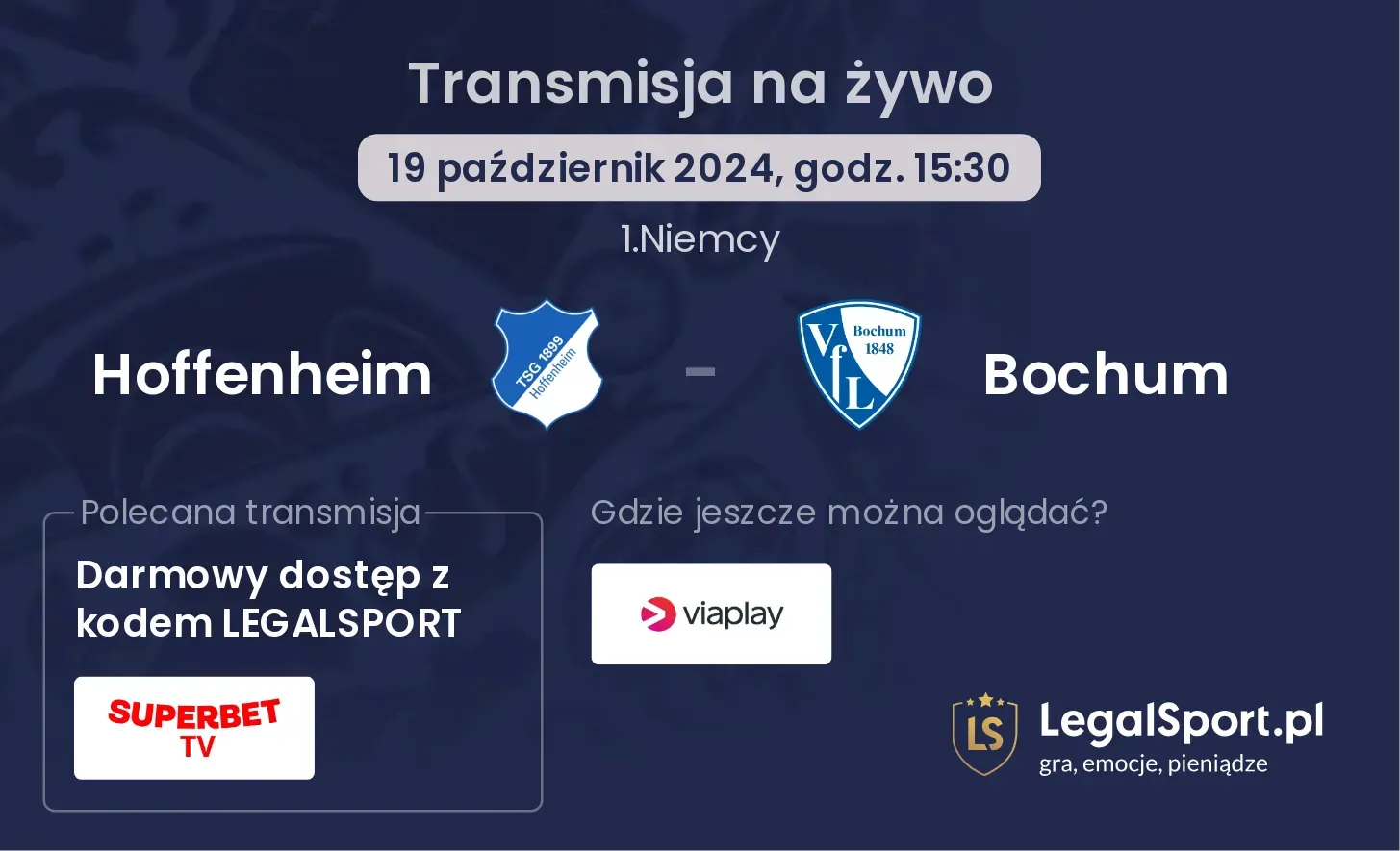 Hoffenheim - Bochum gdzie oglądać? 19.10, godz. 15:30