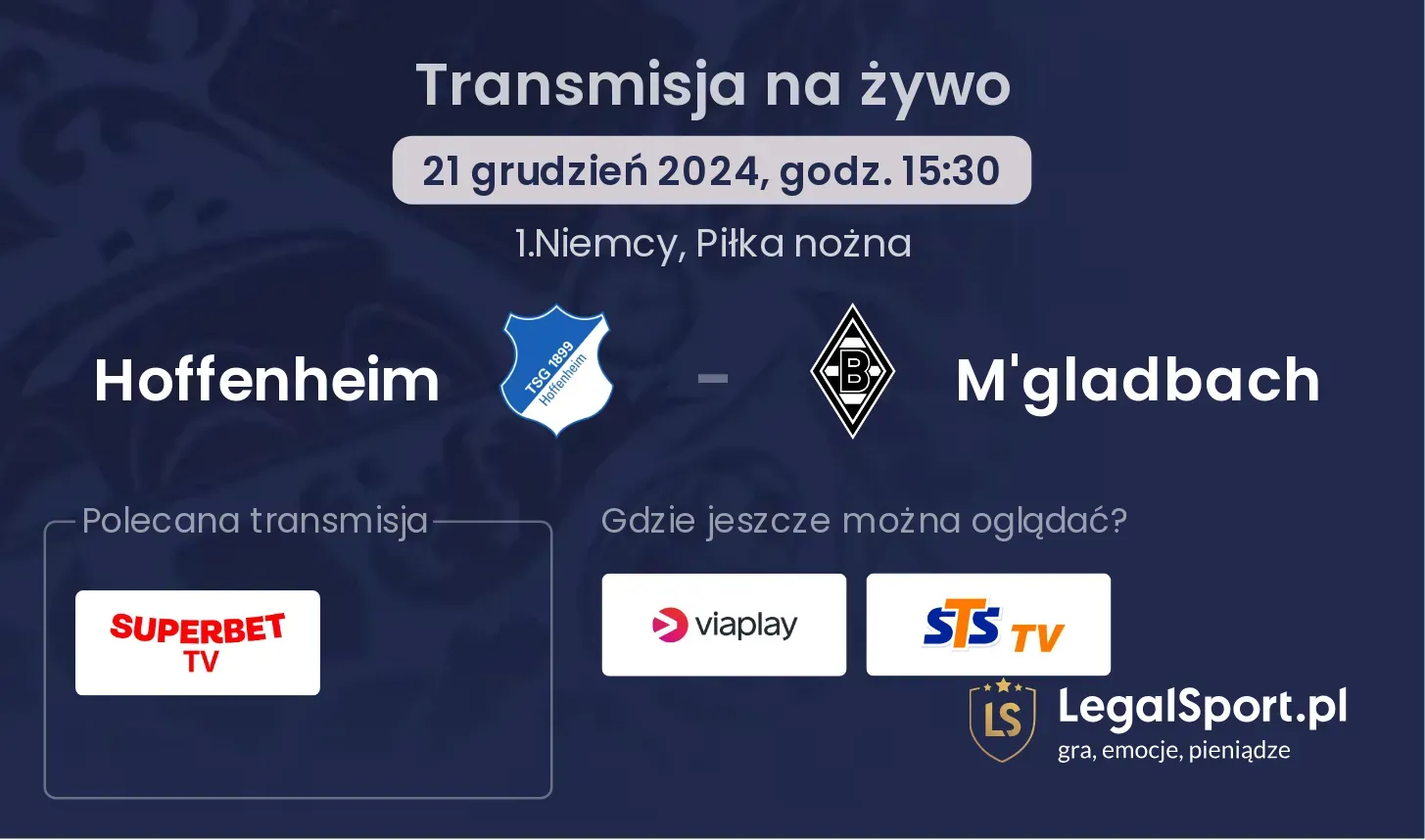 Hoffenheim - M'gladbach gdzie oglądać?