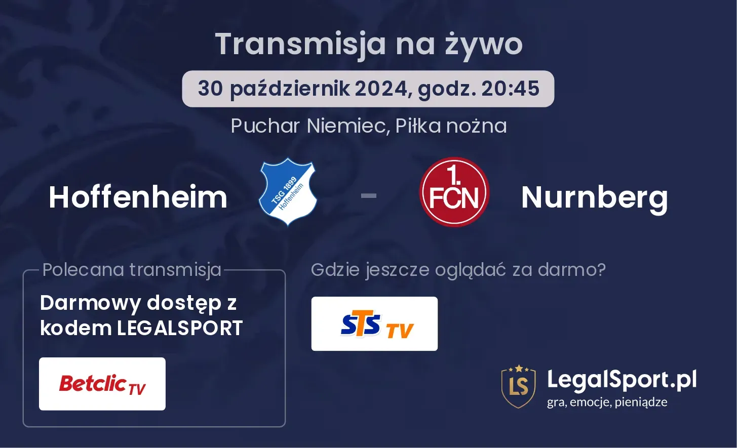 Hoffenheim - Nurnberg transmisja na żywo