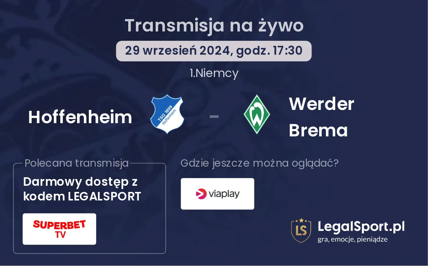 Hoffenheim - Werder Brema transmisja na żywo