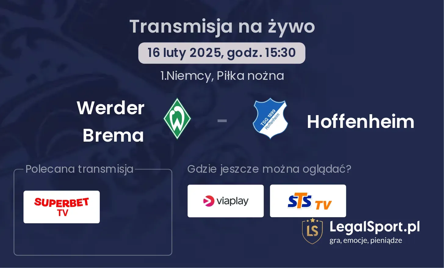 Hoffenheim - Werder Brema gdzie oglądać? 29.09, godz. 17:30