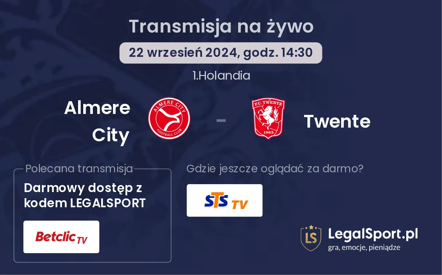 Almere City - Twente transmisja na żywo