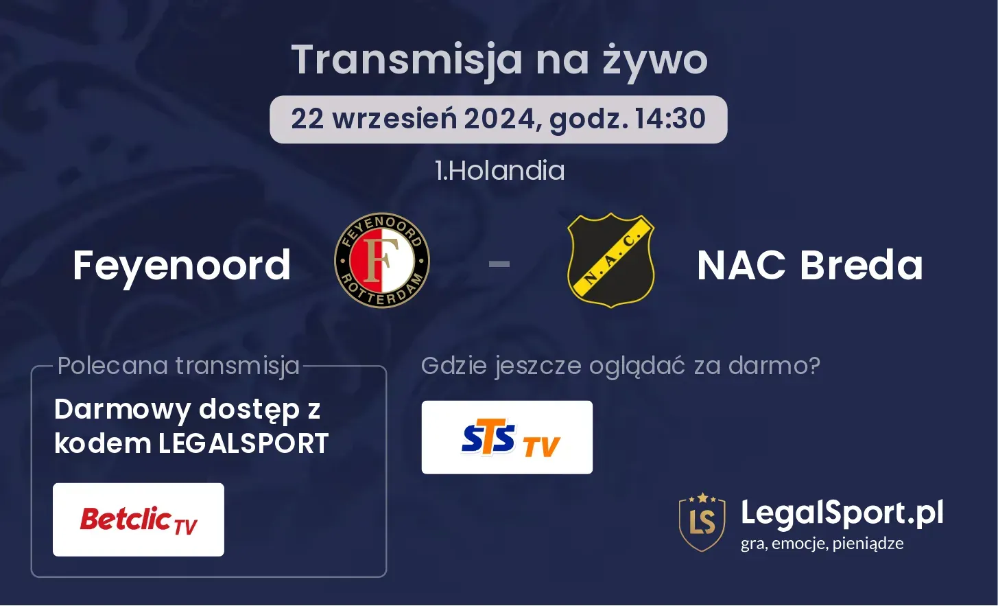 Feyenoord - NAC Breda transmisja na żywo