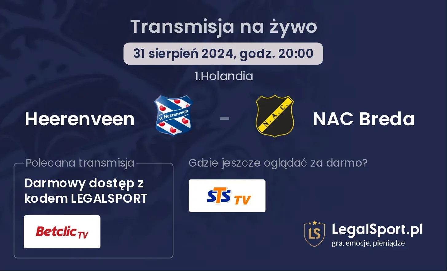 Heerenveen - NAC Breda transmisja na żywo