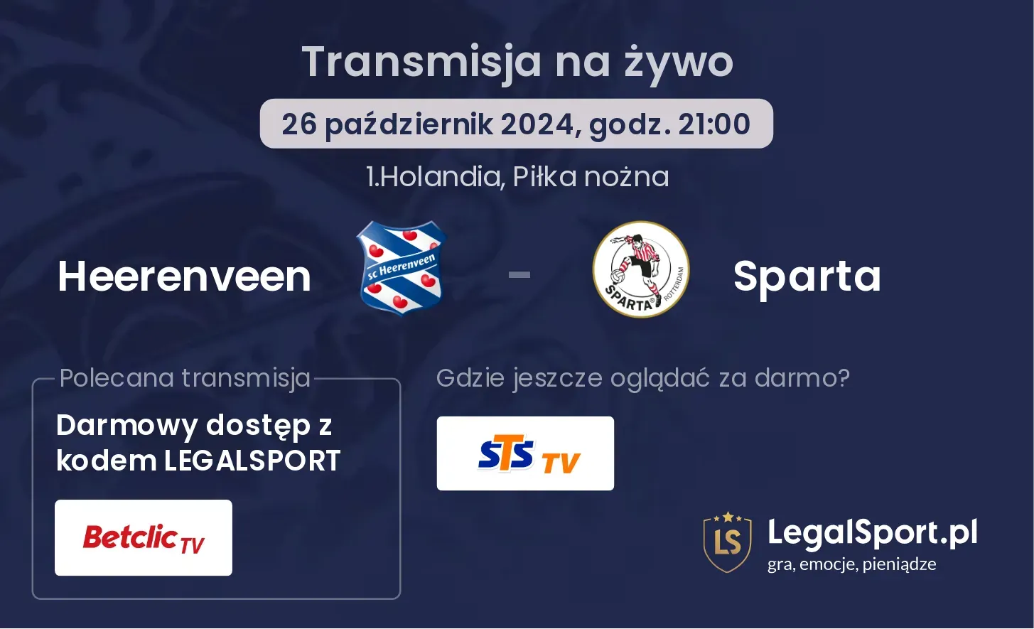 Heerenveen - Sparta transmisja na żywo