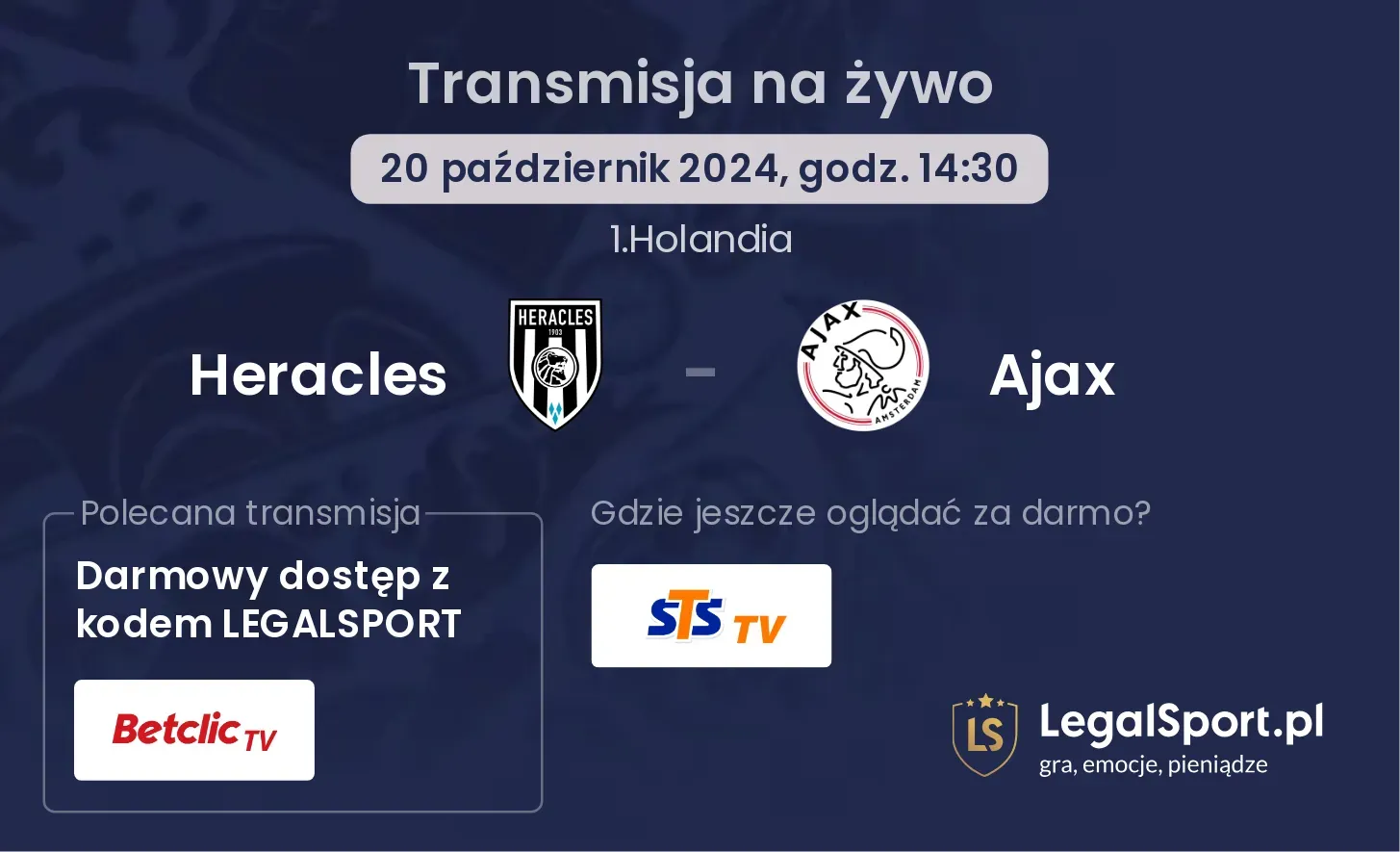 Heracles - Ajax transmisja na żywo