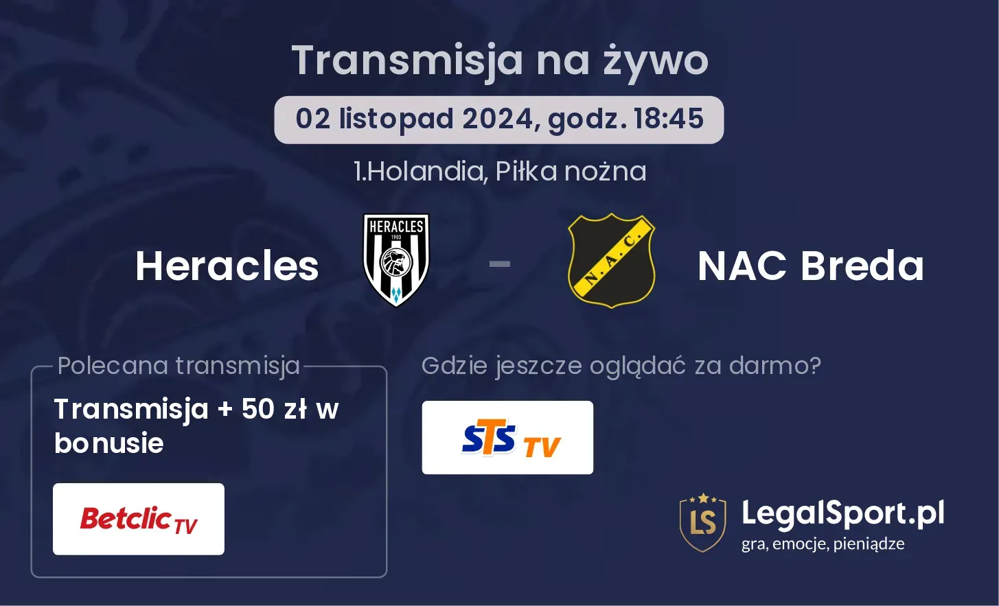 Heracles - NAC Breda transmisja na żywo