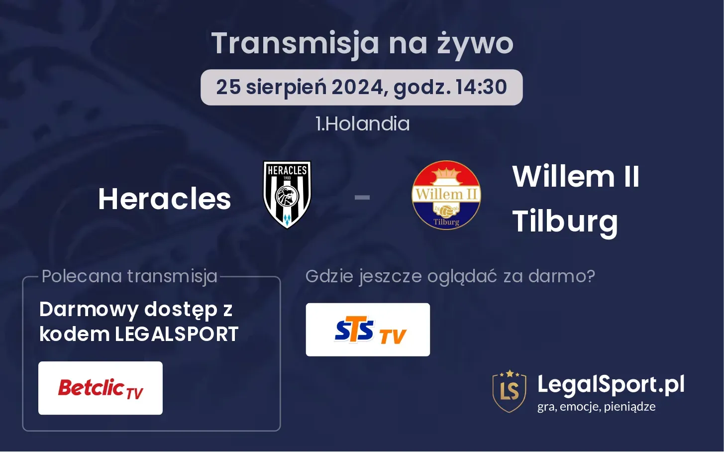 Heracles - Willem II Tilburg transmisja na żywo