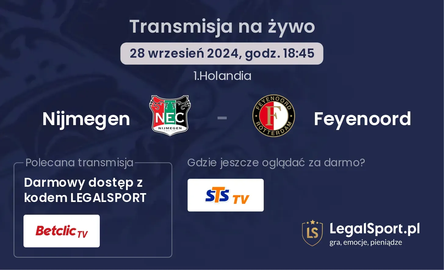 Nijmegen - Feyenoord transmisja na żywo