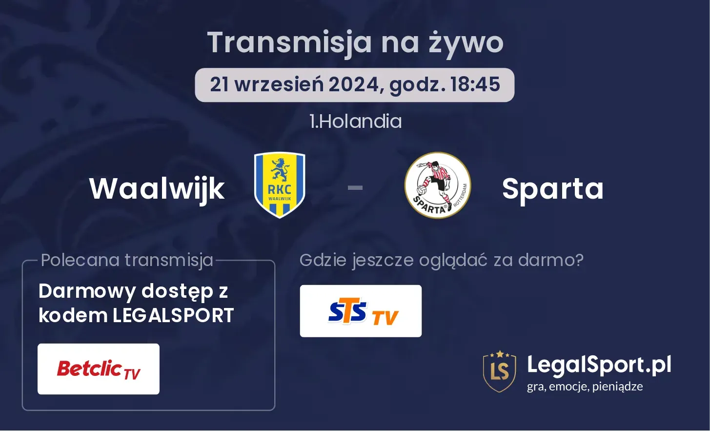 Waalwijk - Sparta transmisja na żywo