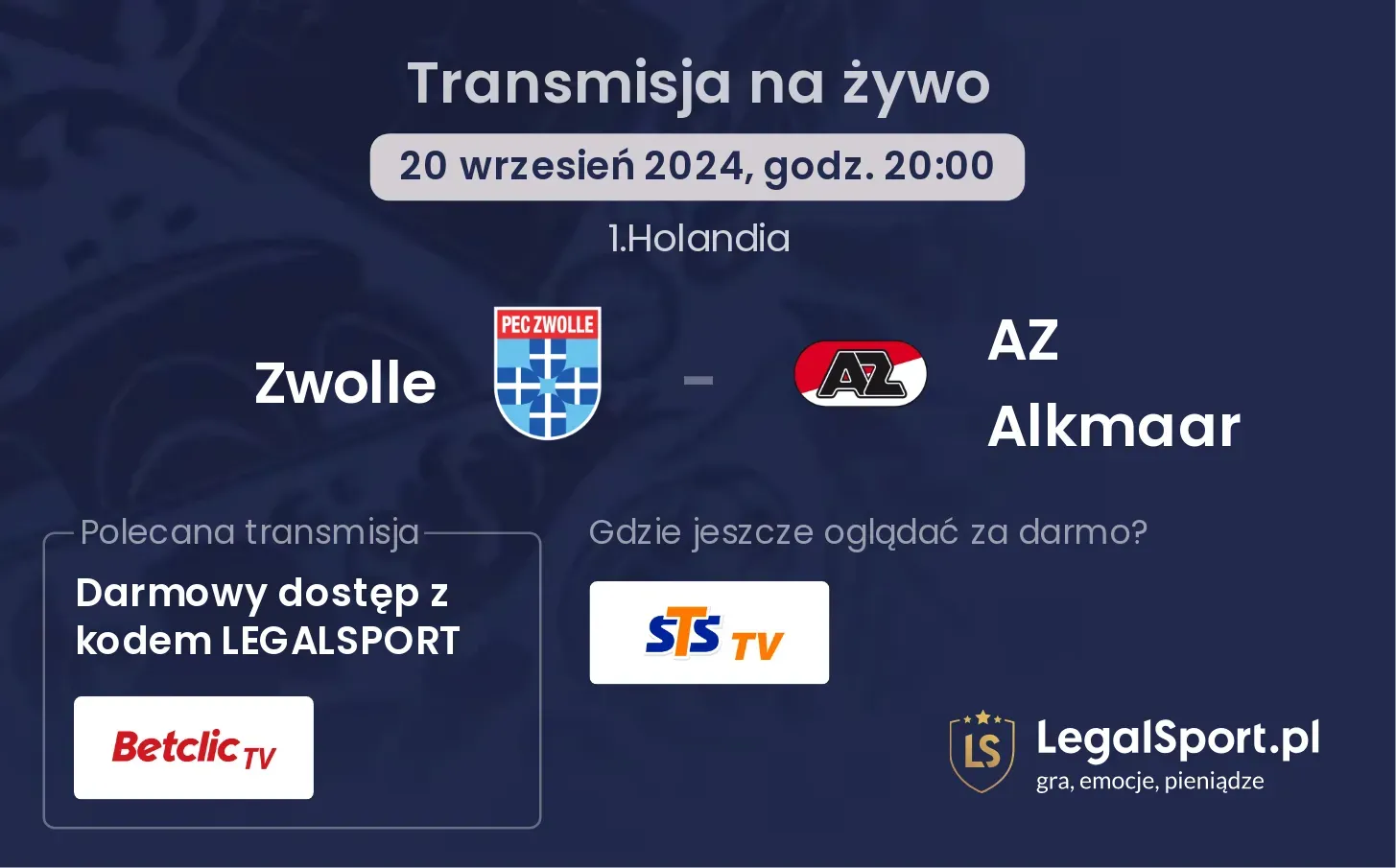 Zwolle - AZ Alkmaar transmisja na żywo