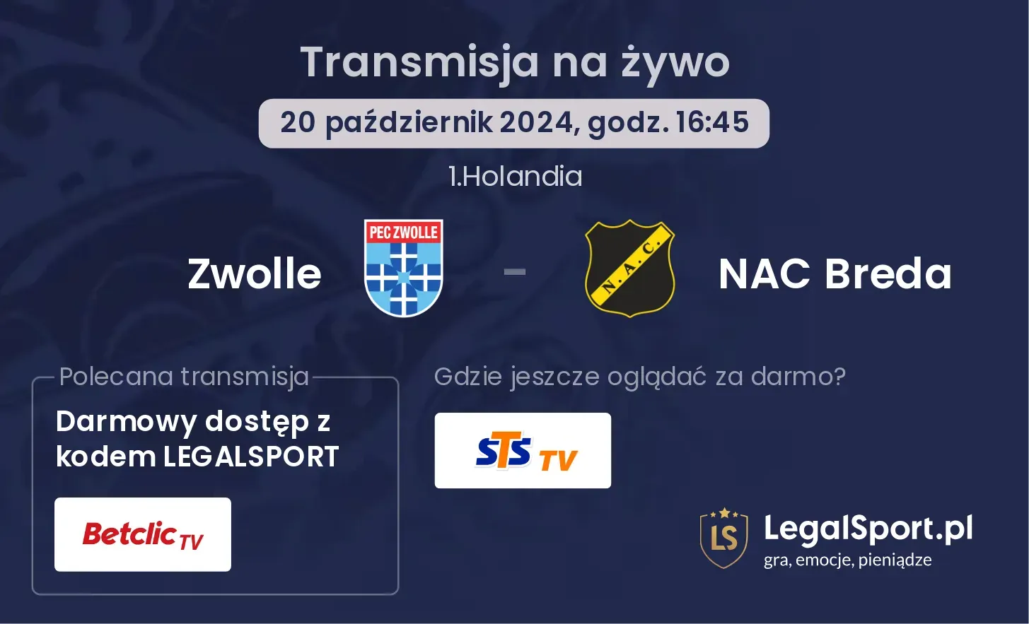 Zwolle - NAC Breda transmisja na żywo