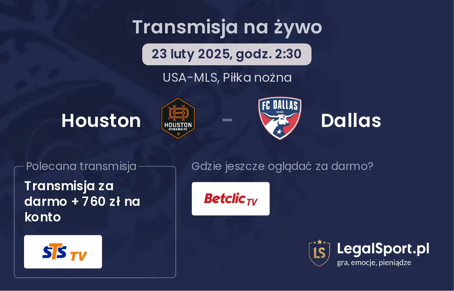 Houston - Dallas gdzie oglądać transmisję?