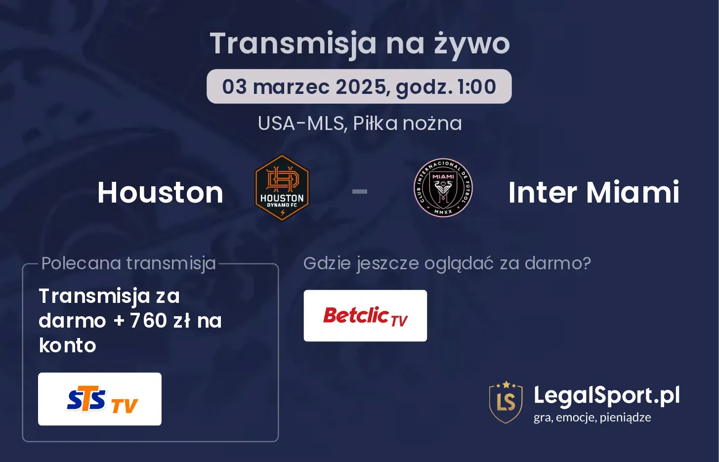 Houston - Inter Miami transmisja na żywo