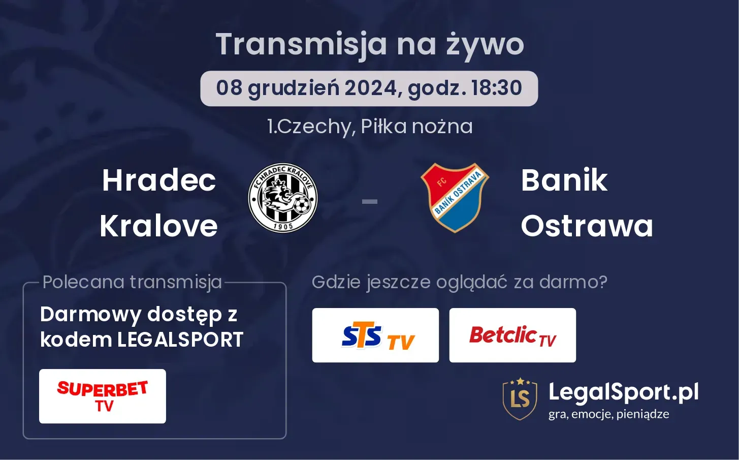 Hradec Kralove - Banik Ostrawa transmisja na żywo