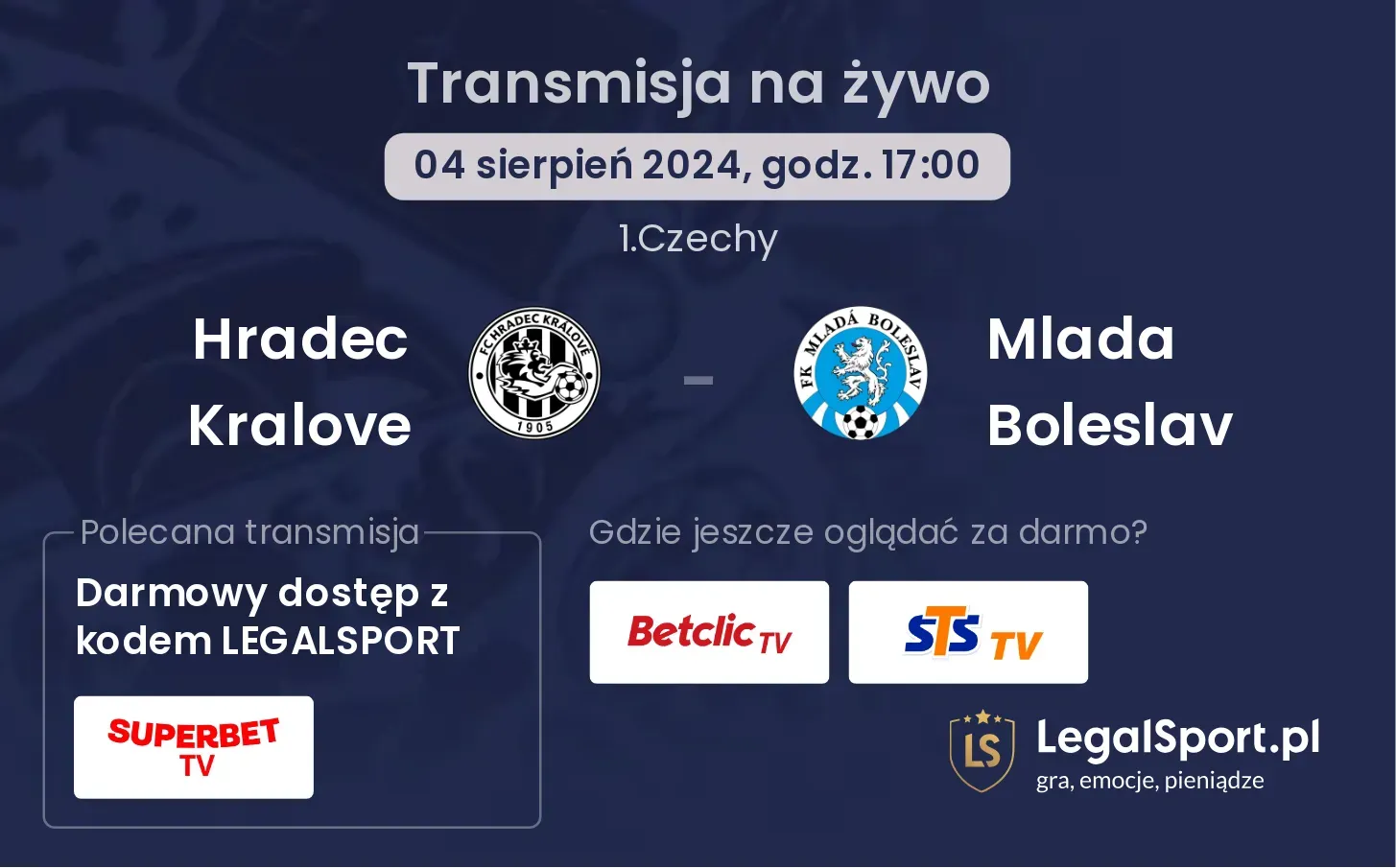 Hradec Kralove - Mlada Boleslav  transmisja na żywo