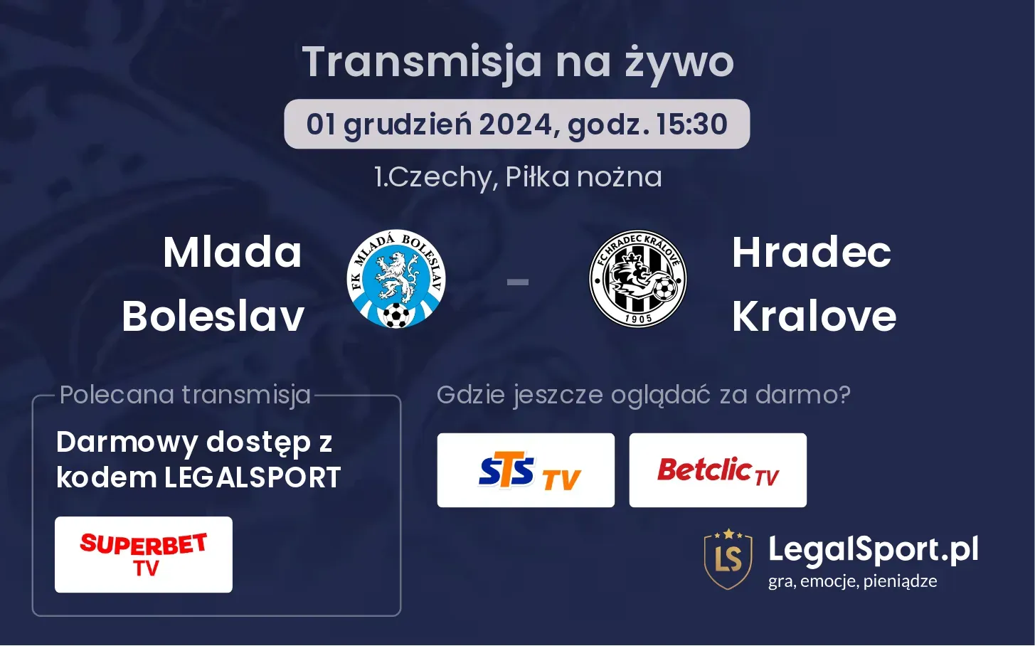 Mlada Boleslav  - Hradec Kralove gdzie oglądać transmisję?