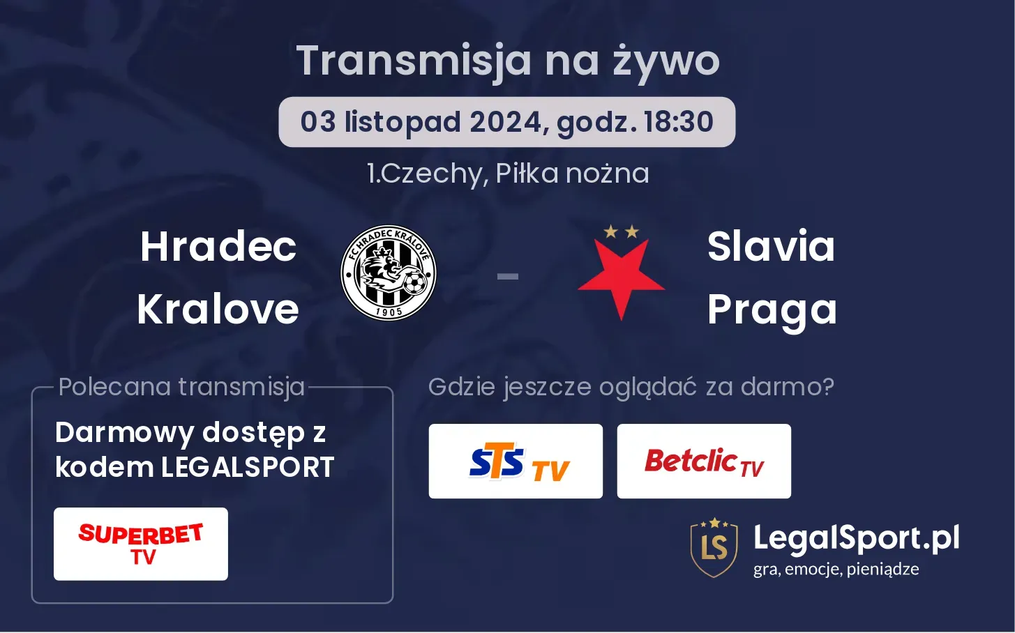 Hradec Kralove - Slavia Praga transmisja na żywo