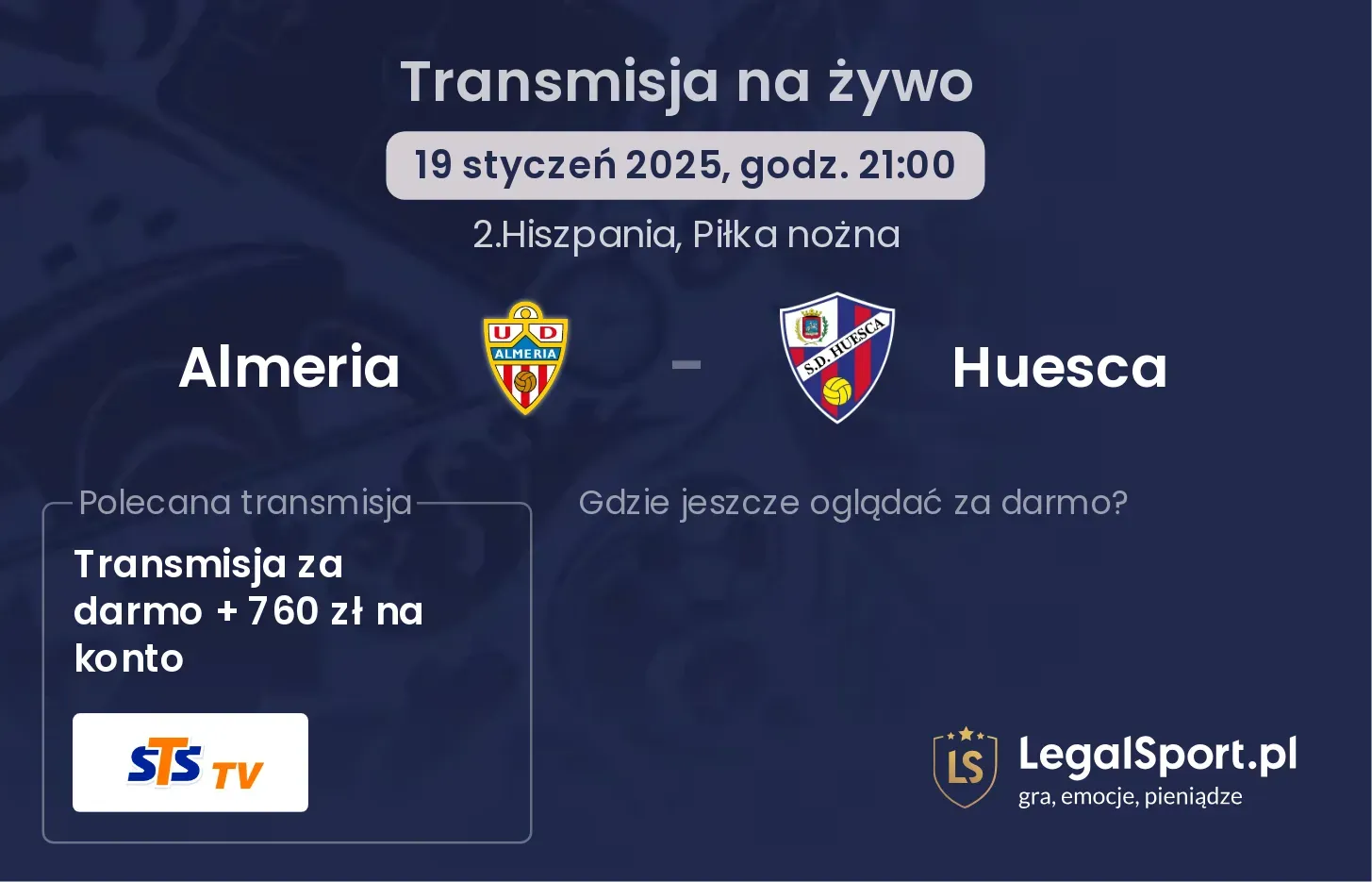 Almeria - Huesca gdzie oglądać?