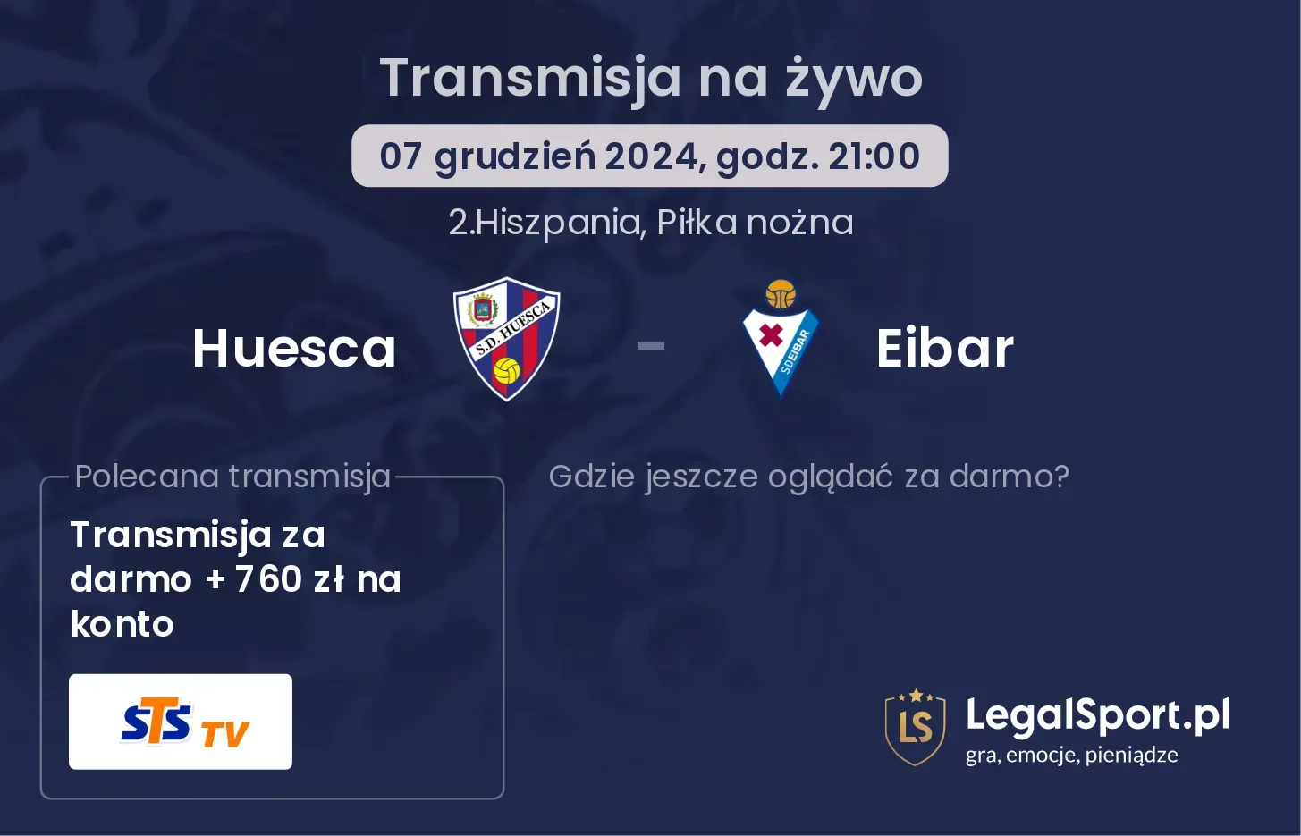 Huesca - Eibar transmisja na żywo