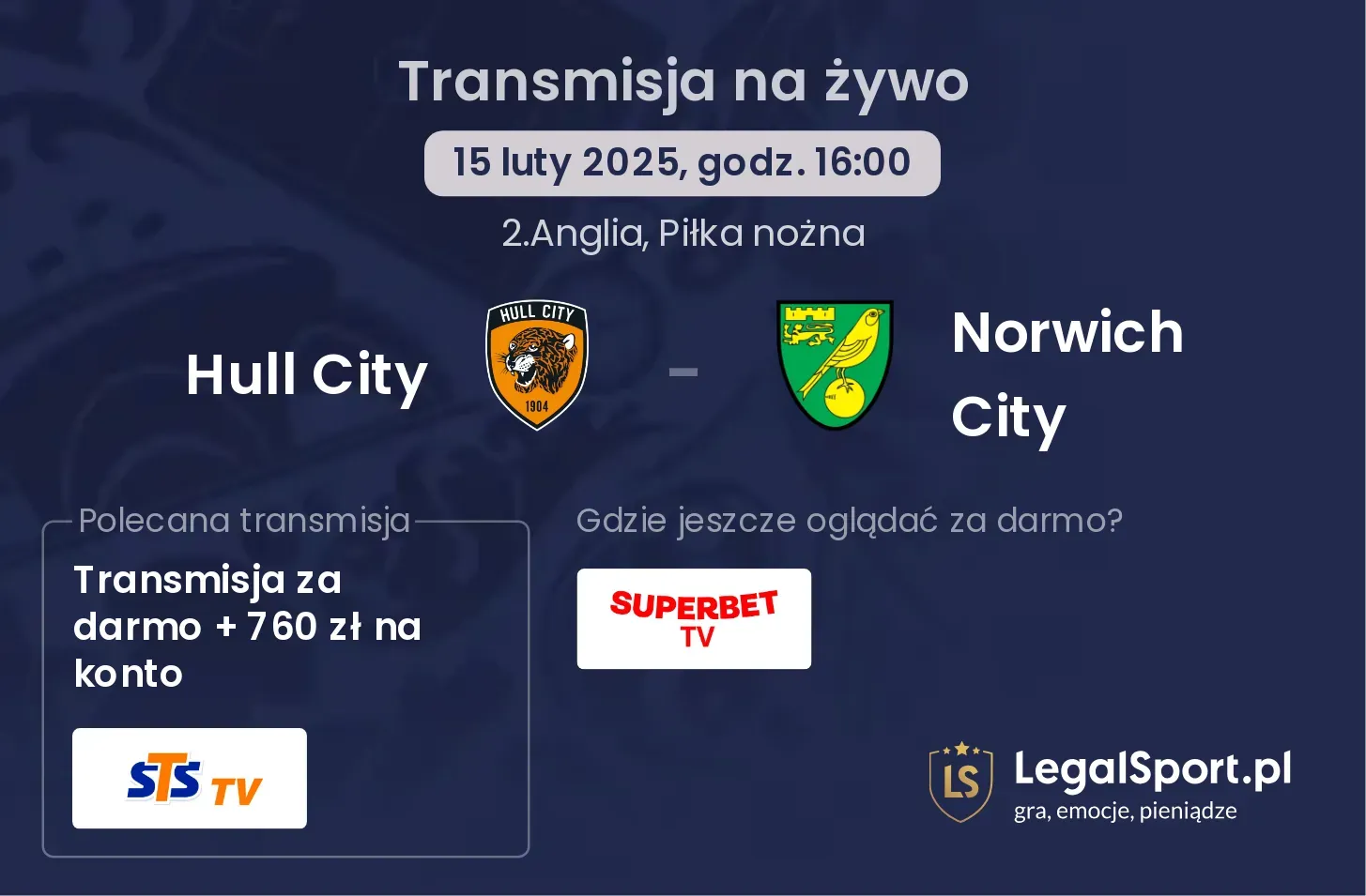 Hull City - Norwich City transmisja na żywo