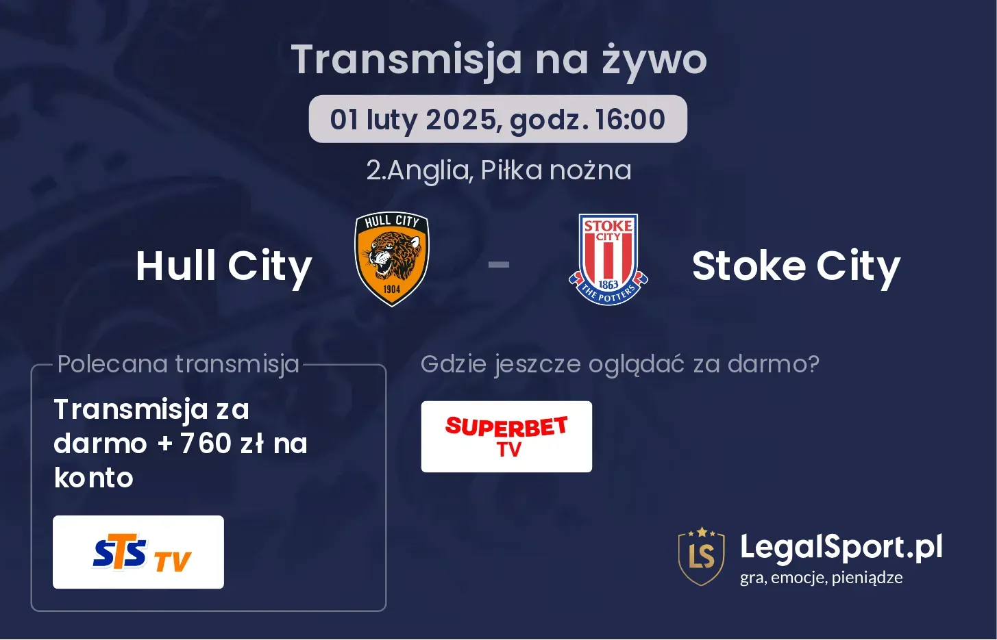 Hull City - Stoke City transmisja na żywo