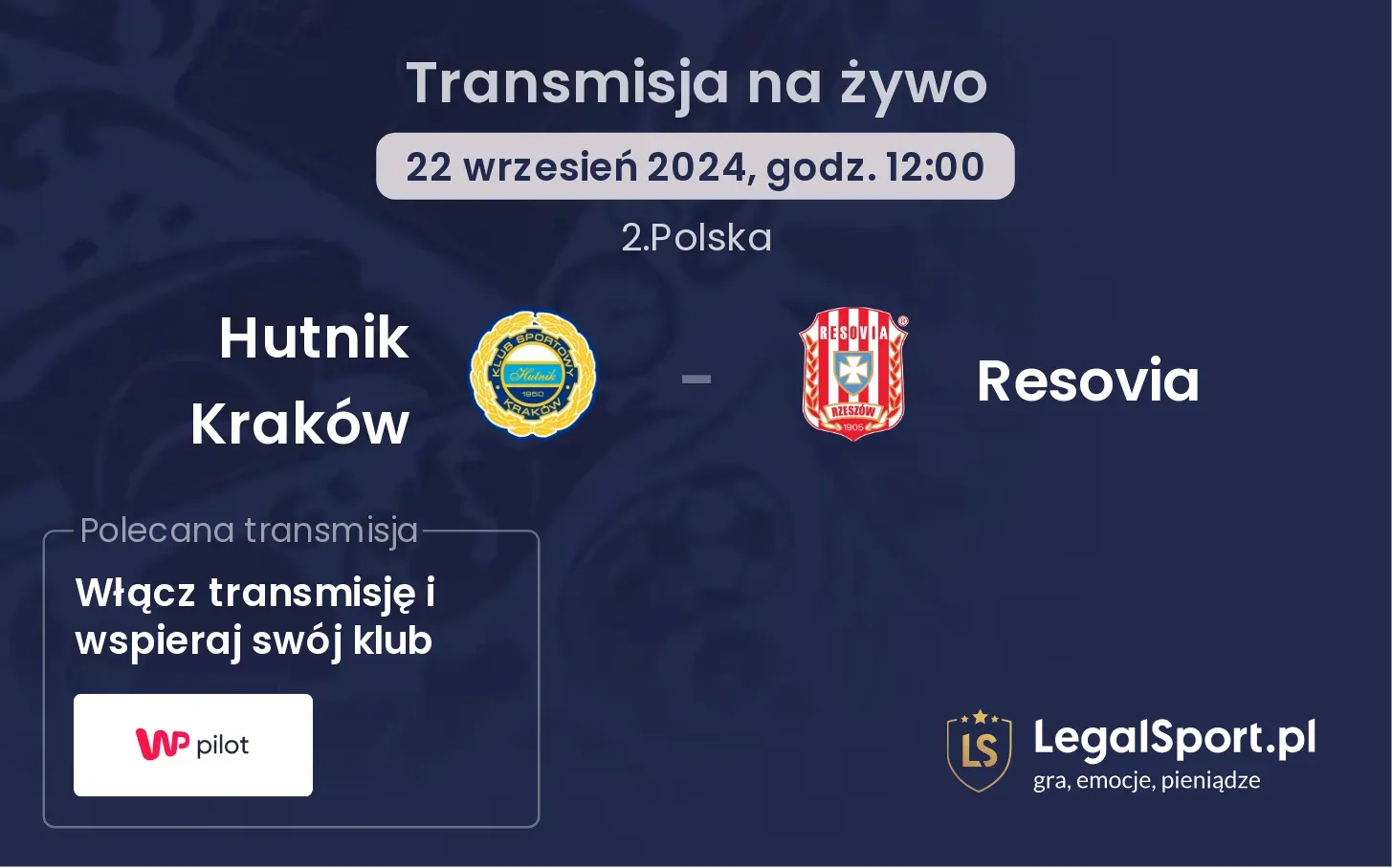 Hutnik Kraków - Resovia transmisja na żywo