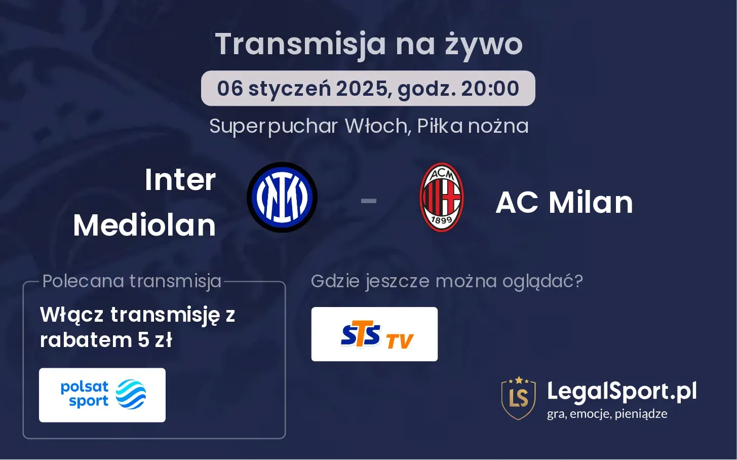 Inter Mediolan - AC Milan gdzie oglądać?