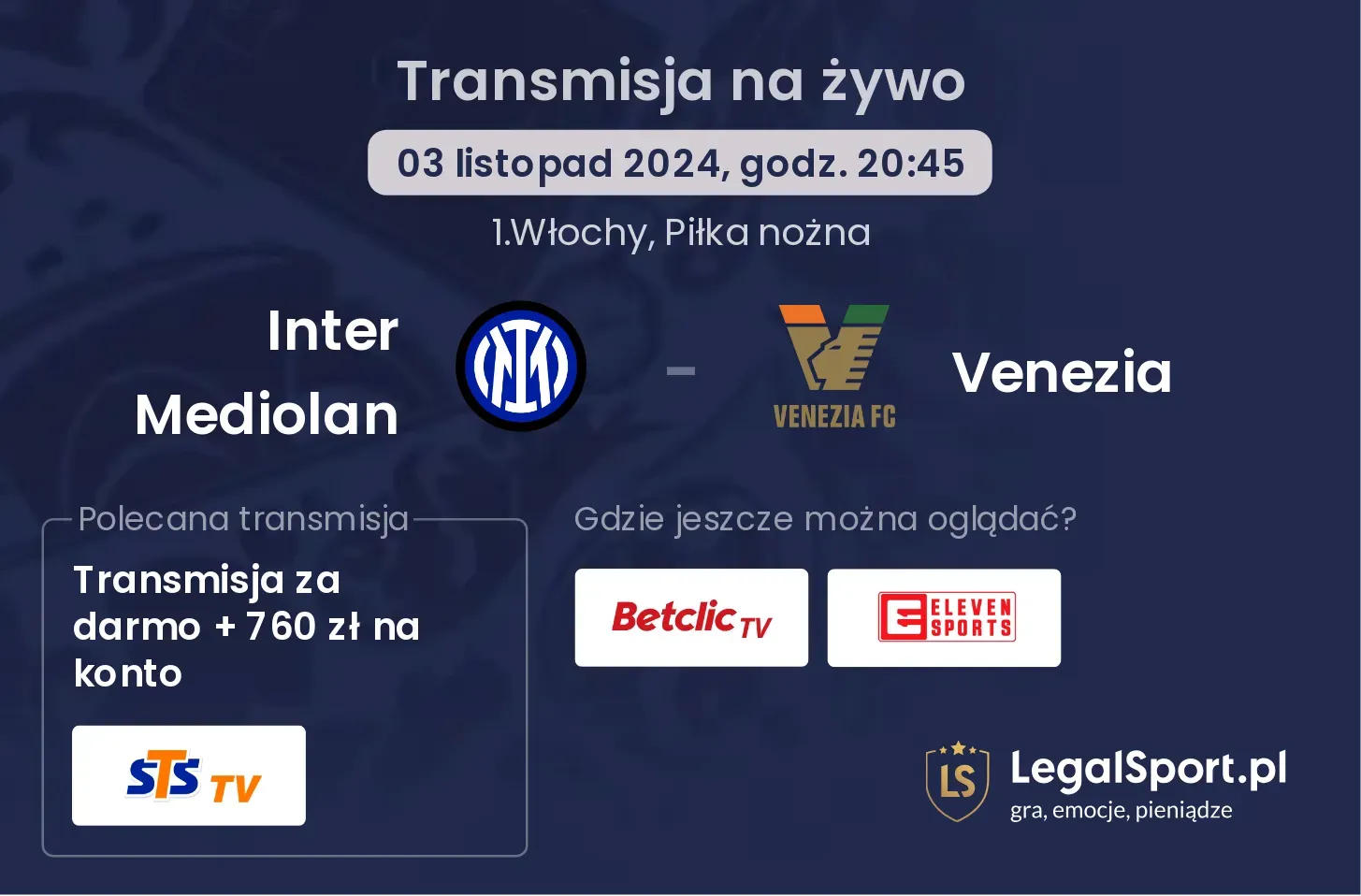 Inter Mediolan - Venezia transmisja na żywo