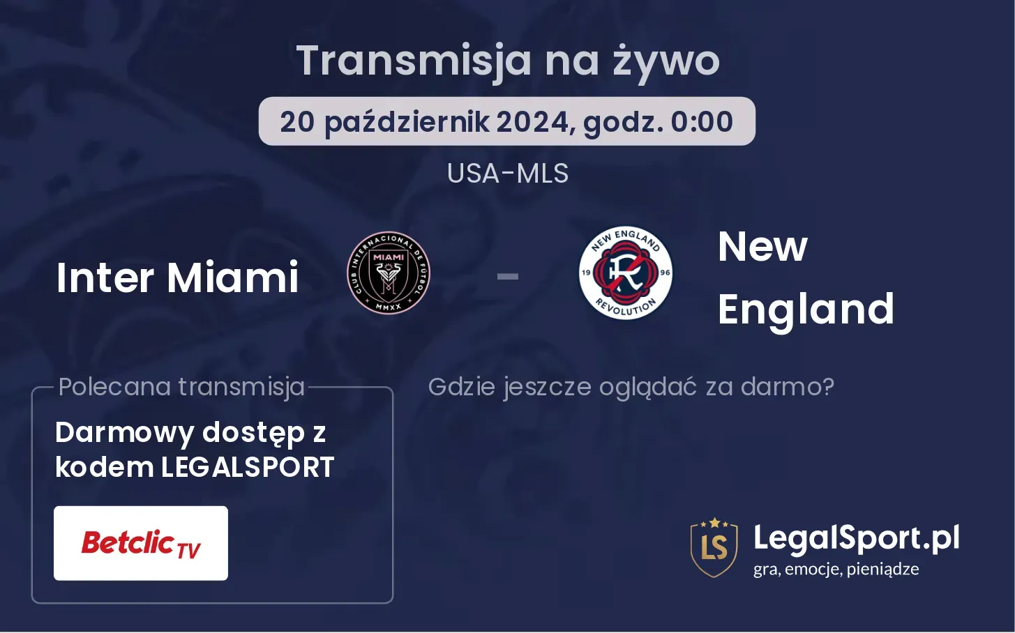 Inter Miami - New England gdzie oglądać? 20.10, godz. 00:00