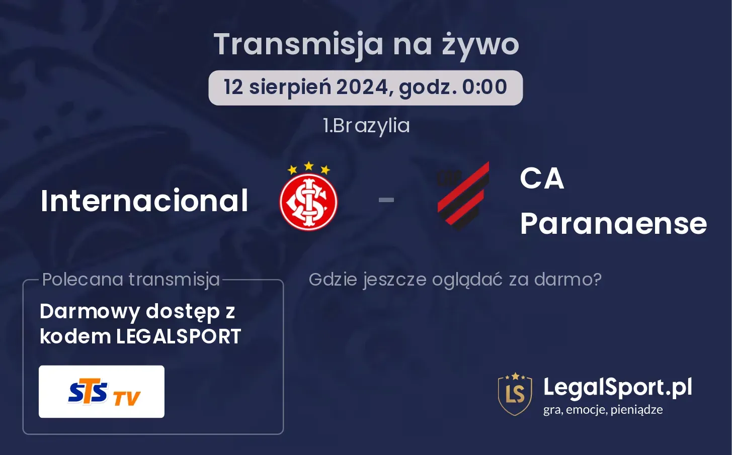 Internacional - CA Paranaense transmisja na żywo