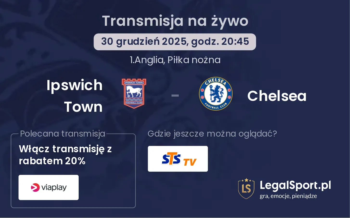 Ipswich Town - Chelsea transmisja na żywo