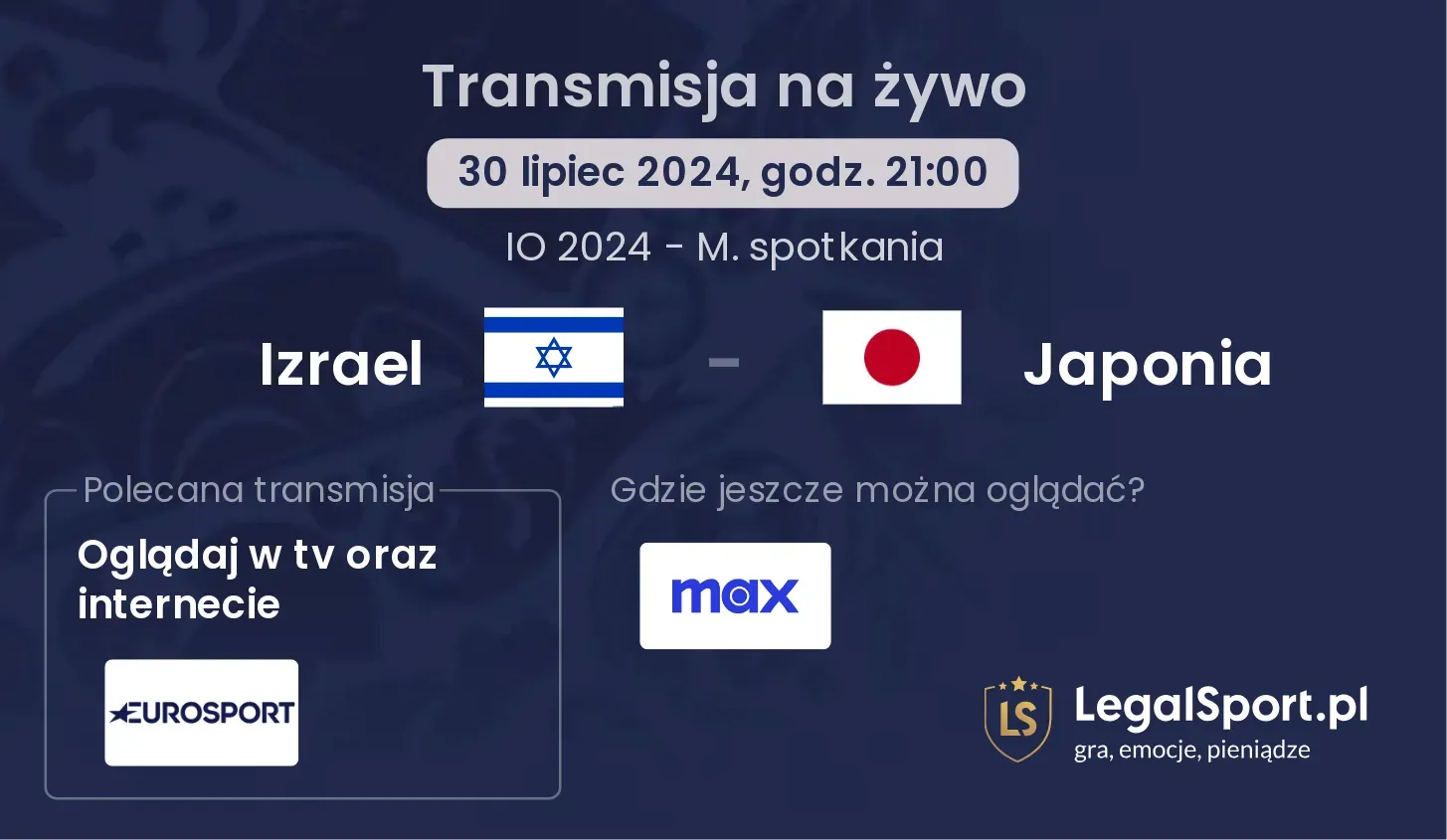 Izrael - Japonia transmisja na żywo