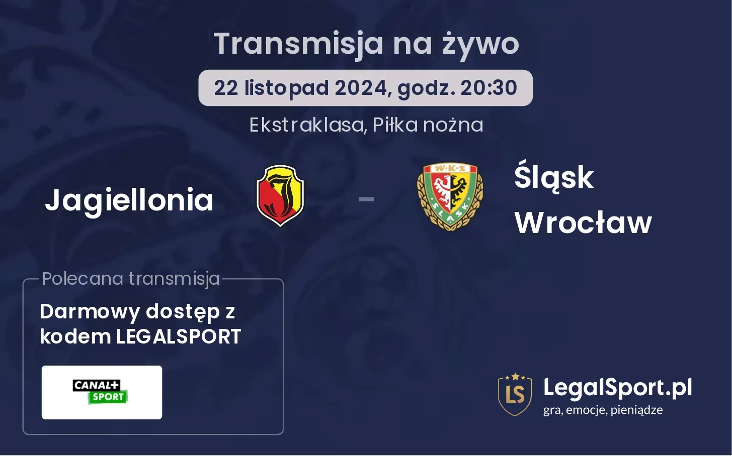 Jagiellonia - Śląsk Wrocław transmisja na żywo