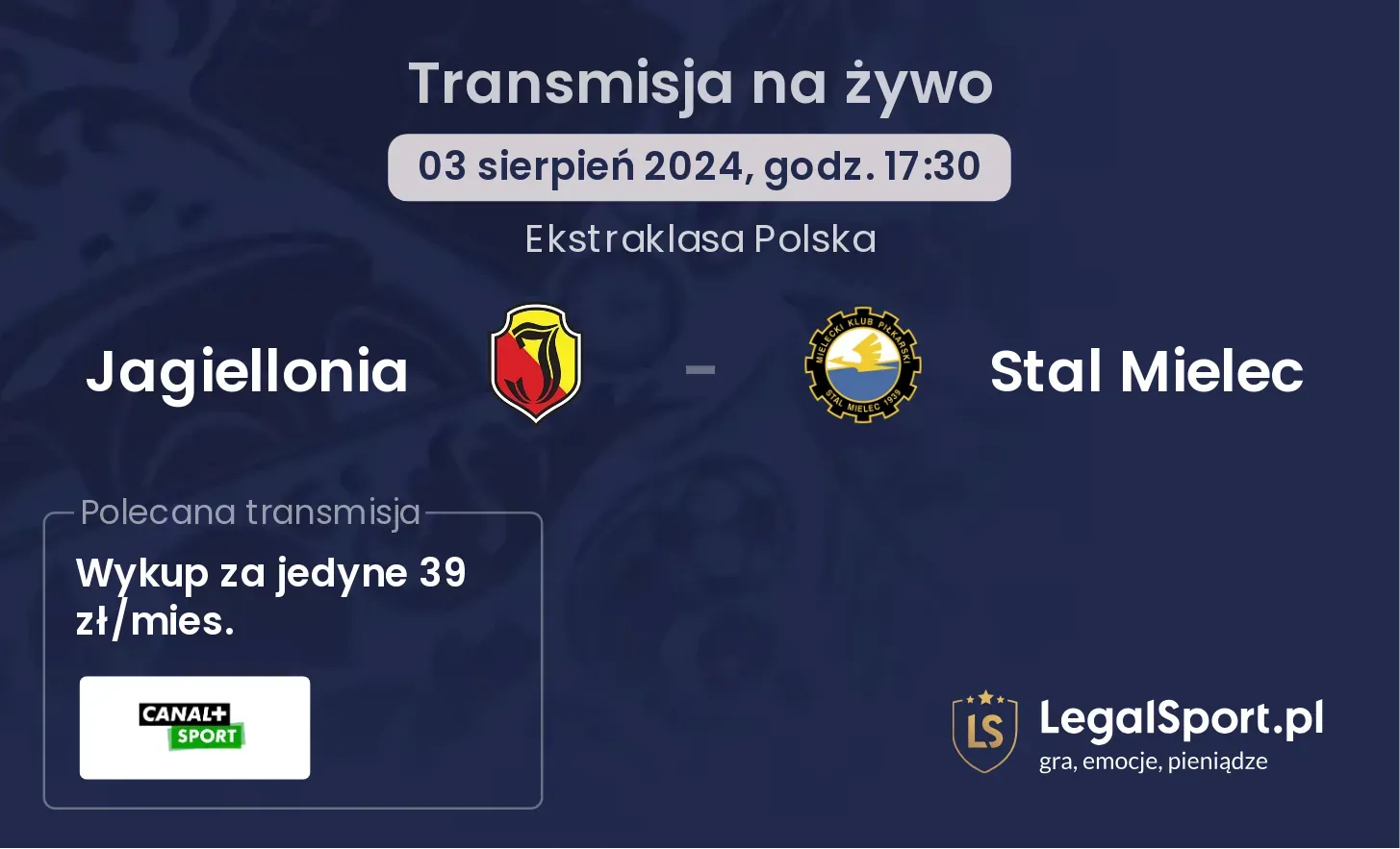 Jagiellonia - Stal Mielec transmisja na żywo