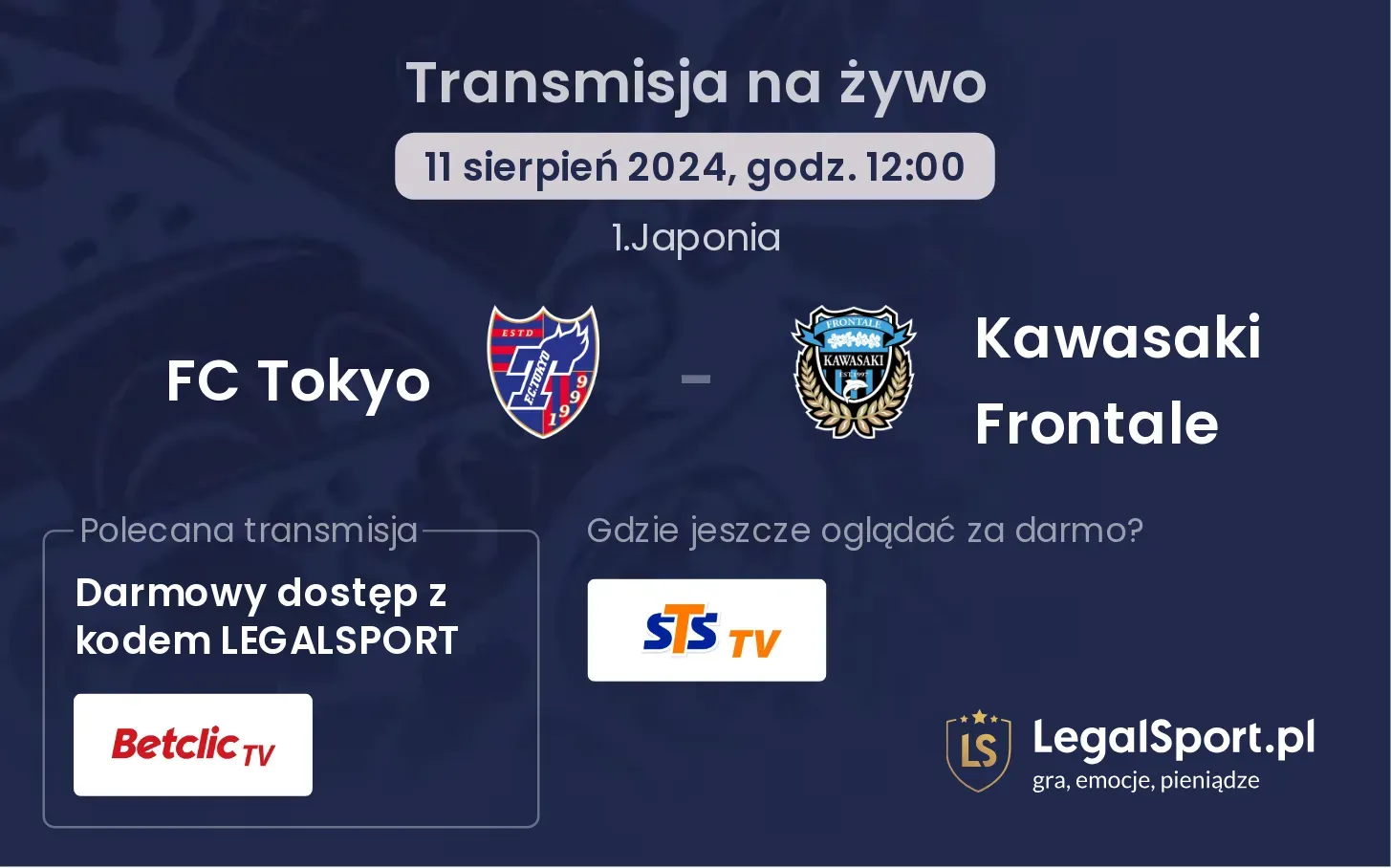 FC Tokyo - Kawasaki Frontale transmisja na żywo