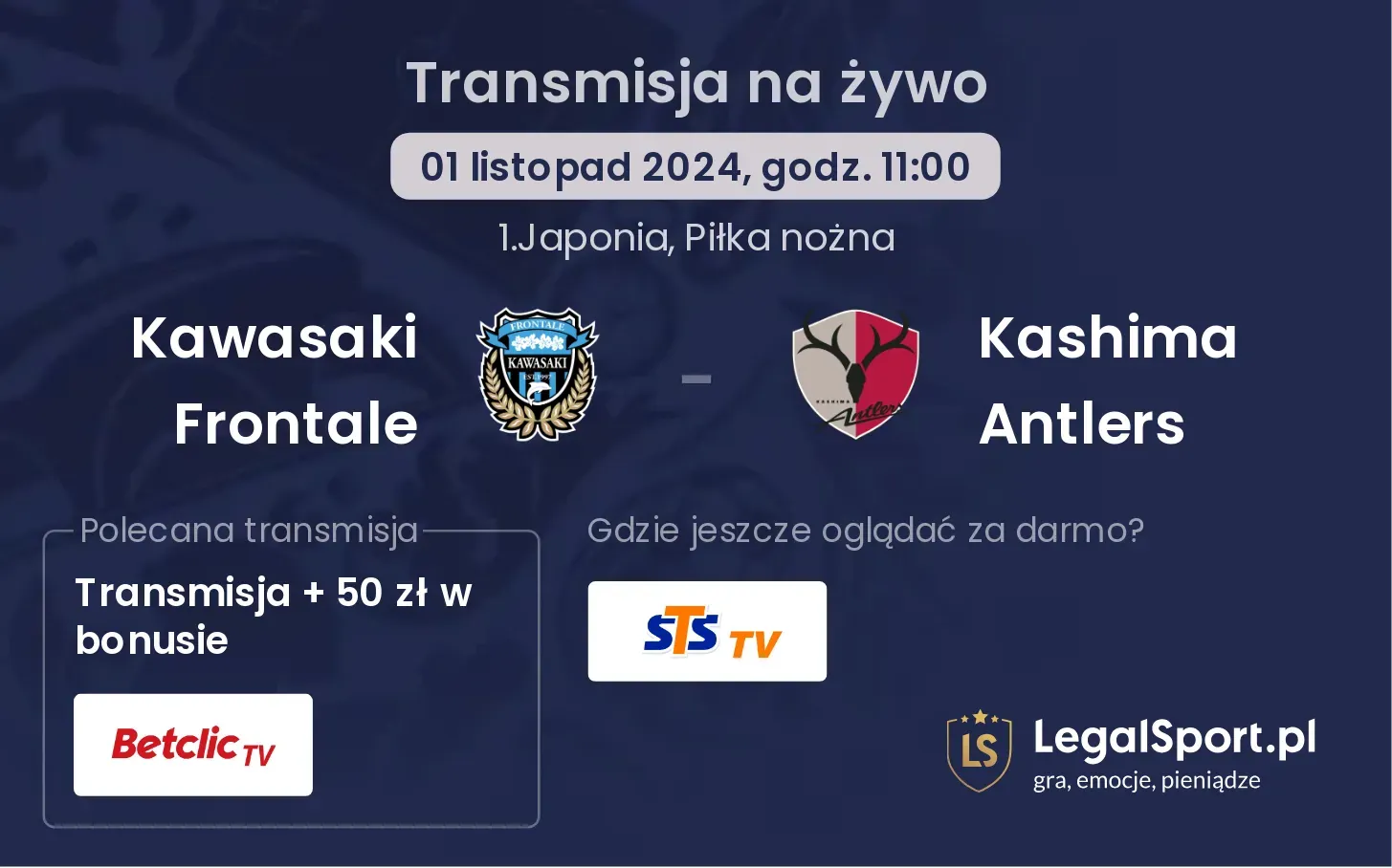 Kawasaki Frontale - Kashima Antlers transmisja na żywo