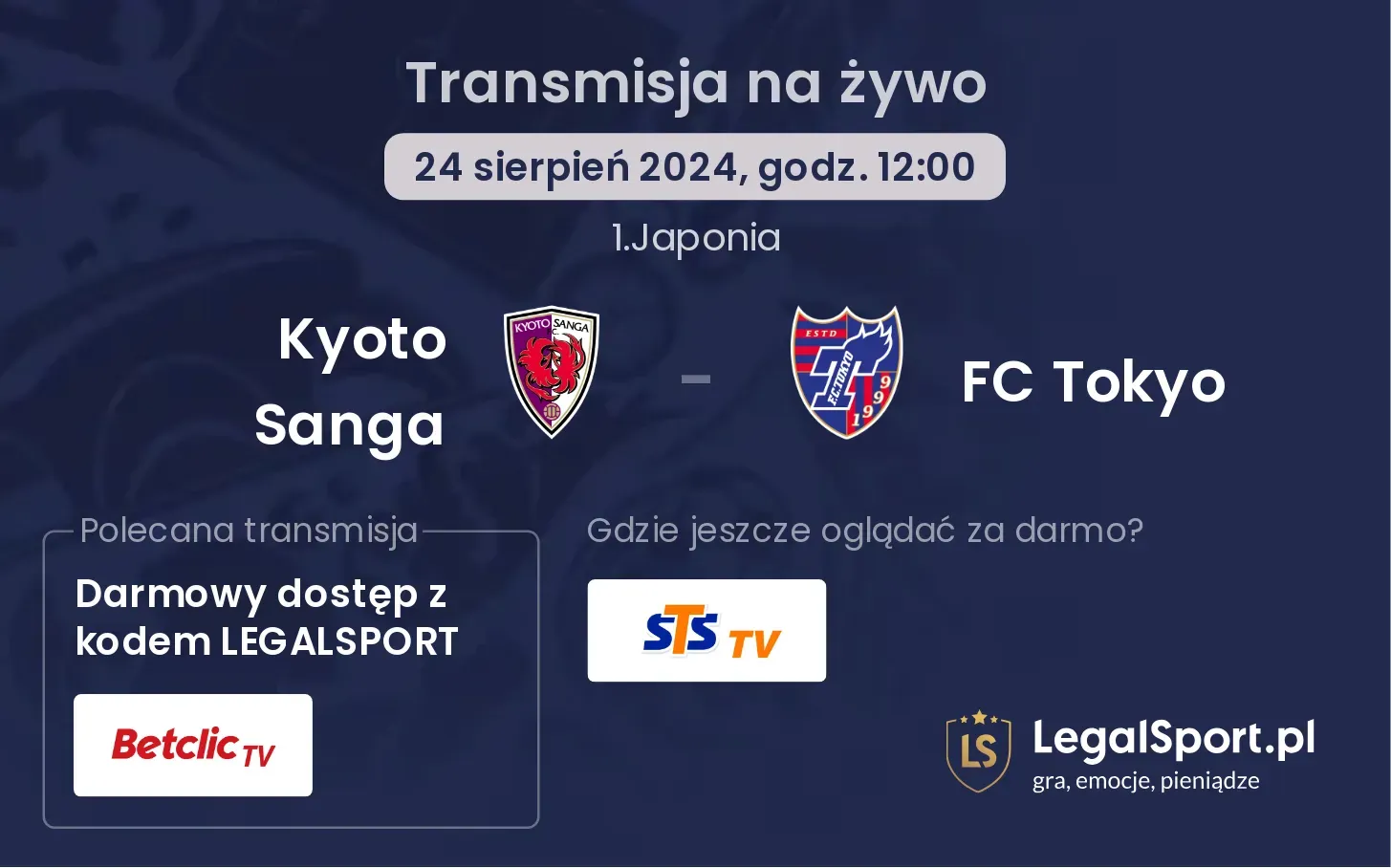 Kyoto Sanga - FC Tokyo transmisja na żywo