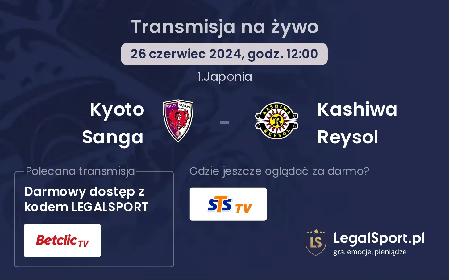 Kyoto Sanga - Kashiwa Reysol transmisja na żywo