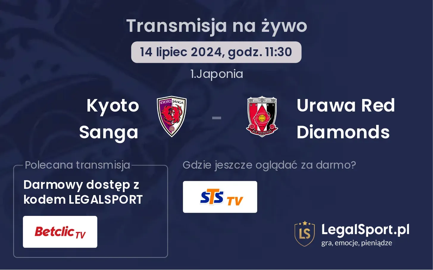 Kyoto Sanga - Urawa Red Diamonds transmisja na żywo