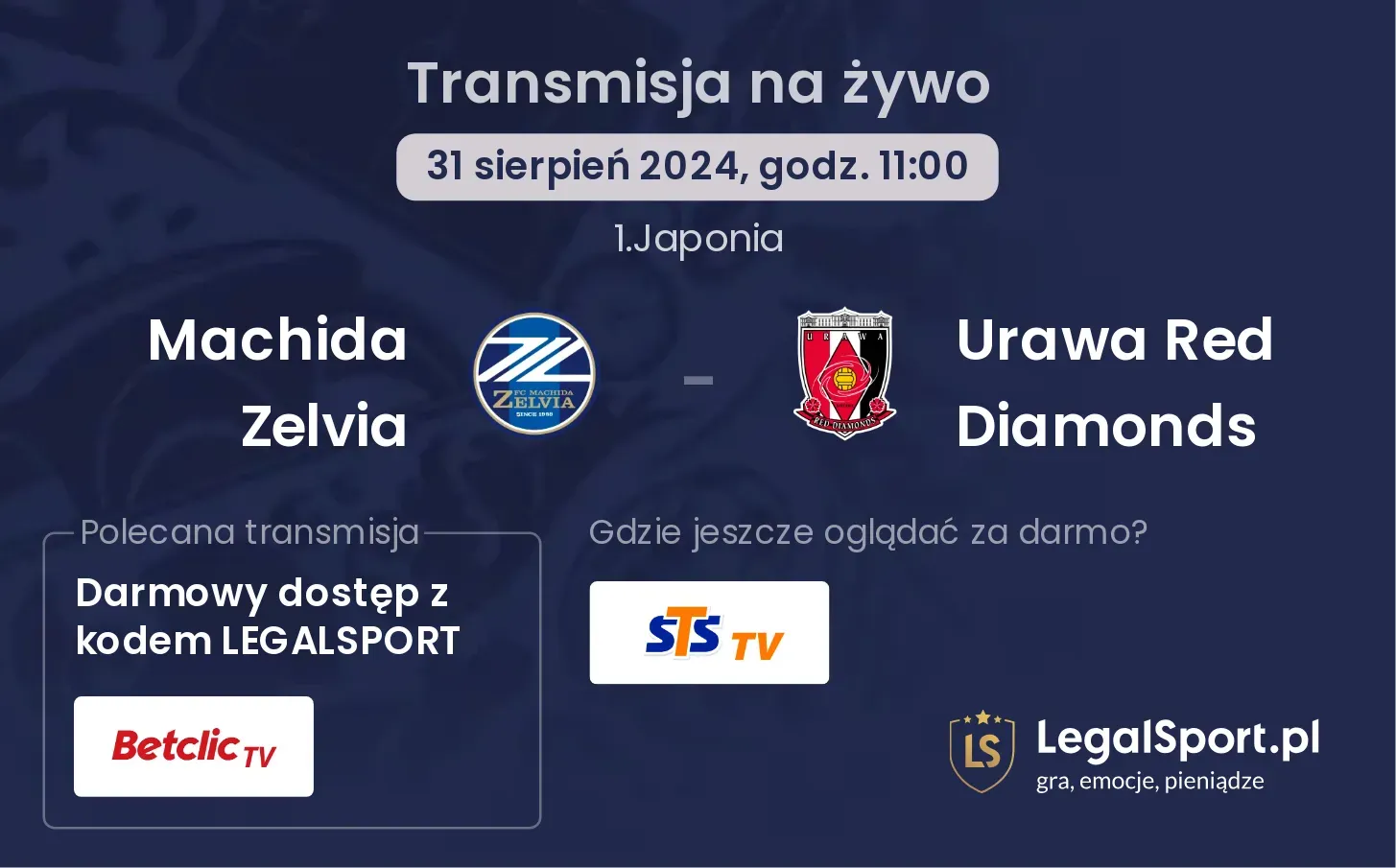 Machida Zelvia - Urawa Red Diamonds transmisja na żywo